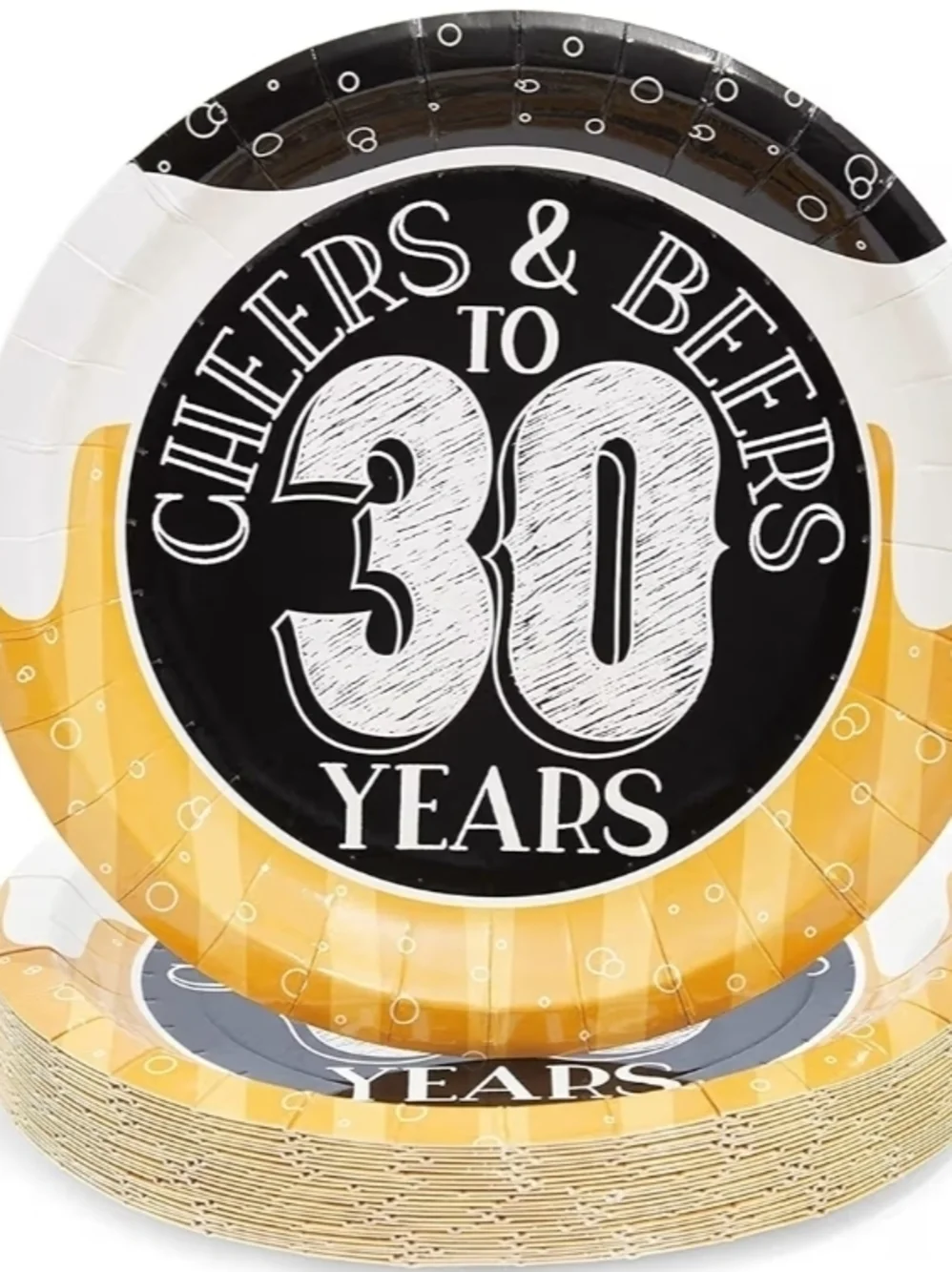 Sparkle and Bash 168-Piece 30th Birthday Party Tableware Set - Beer Party Paper